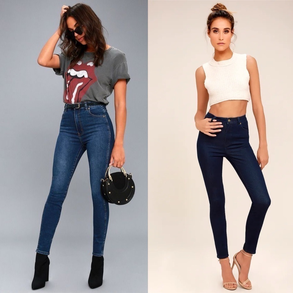 Rollas Eastcoast Sz 25 Dark Wash High-Waisted Ankle Skinny Jeans